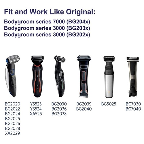 2Pcs BG2000 Replacement Body Groomer Foil Head for Bodygroom BG7040 F8O1 - Picture 7 of 7