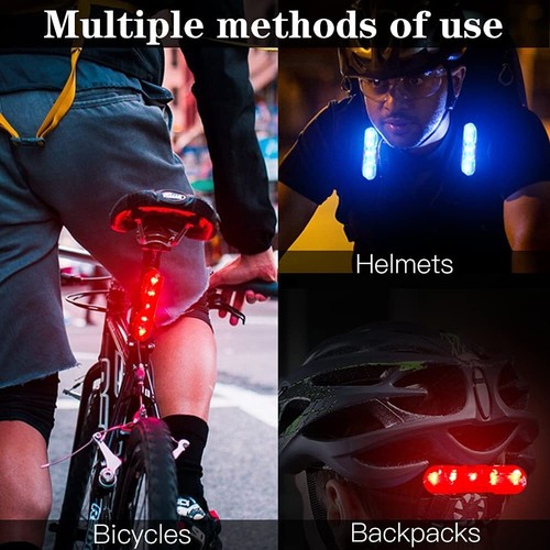 2x LED Licht USB Aufladung Für Fahrrad Helm Rücklicht Skateboard Roller Pets - Bild 10 von 13