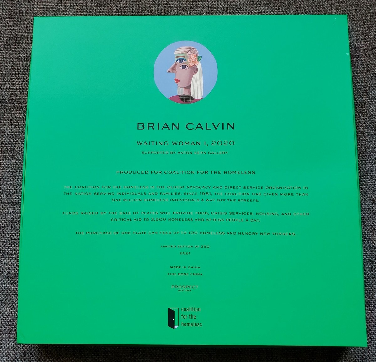 Artware Editions Artist Plate Project 2021 Waiting Woman I