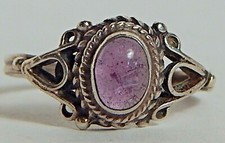 AMETHYST STERLING SILVER RING SZ 6 3/4