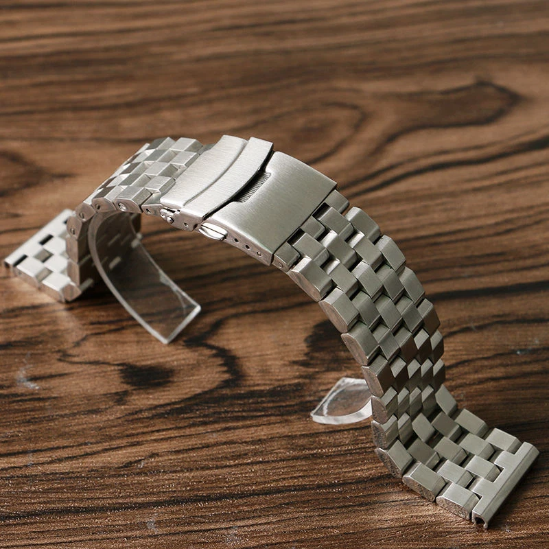 Stainless Steel Strap Straight End Metal Bracelet Wrist Watch Band 18/20/22/24mm - image 4 of 4