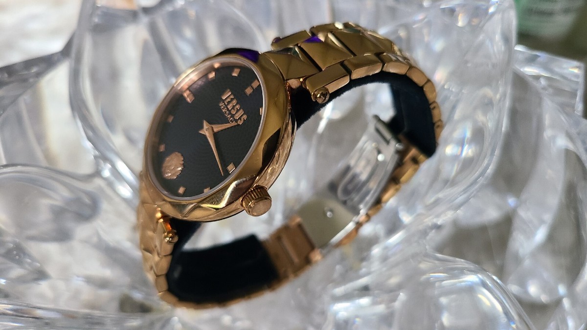Versus Versace Rose Gold Black Dial Women's Watch | eBay