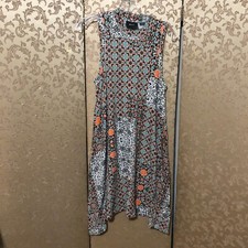 Anthropologie Maeve Orange Green Multi-Color Paisley Dress Size Small S