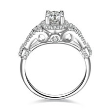 925 Sterling Silver Cz Wedding Band Engagement Halo Ring Women Size 3-12 ENG018