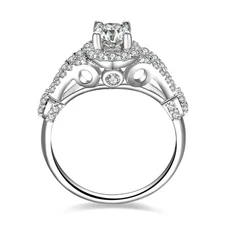 925 Sterling Silver Cz Wedding Band Engagement Halo Ring Women Size 3-12 ENG018