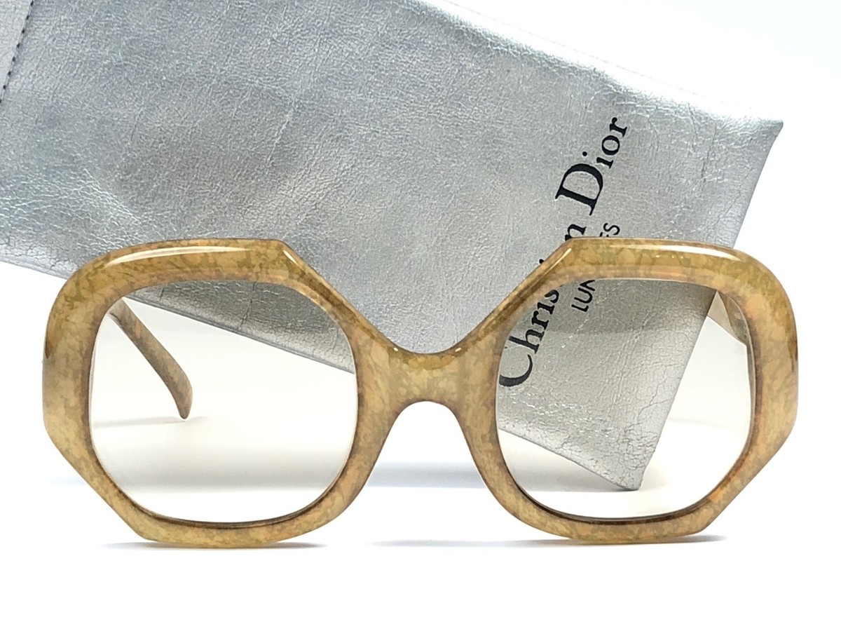 NEW VINTAGE CHRISTIAN DIOR 2031 60 JASPED GREEN LIGHT LENS 70'S