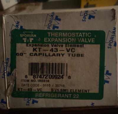 Sporlan KT-43-VC Thermostatic Expansion Valve 180319 | eBay