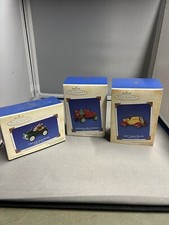 3 Vintage NIB HALLMARK KEEPSAKE Ornament Pedal Cars See Pics