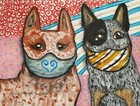 Australian Cattle Dog Heeler Aceo Print Dog Art Card 2.5 X 3.5 by Artist Ksams