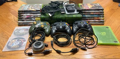 WORKING Original Xbox Halo Special Edition, 3 Controllers+, All Cords+, 17 Games
