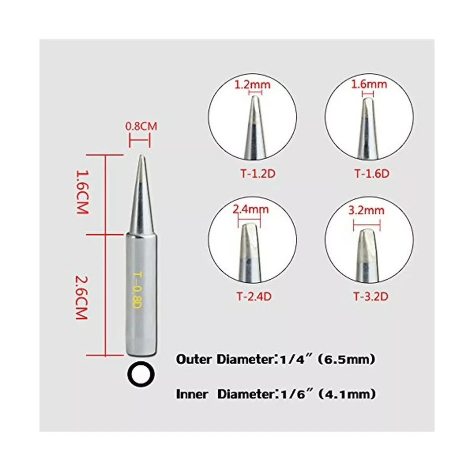 Baitaihem 11pcs Solder Soldering Iron Tip 0.32 OZ Lead Free Outer Diameter:1/4" - Image 3 of 3