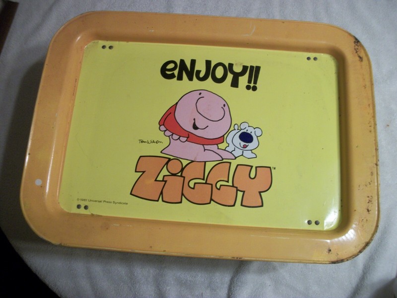 Ziggy with Fuzz Fold Down Tray - 12 3/4" X 17 1/2" X 6 1/2 - Yellow & Orange