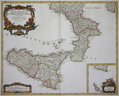 Partie Meridionale du Royaume De Naples - Königreich Neapel - Vaugondy 1750
