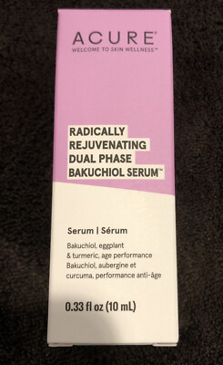 ACURE Radically Rejuvenated Dual Phase Bakuchiol Serum 0.33 fl oz Vegan Anti Age