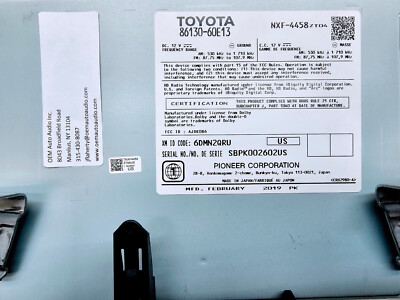 REPAIR SERVICE 2016-2022 Toyota Land Cruiser OEM Gracenote