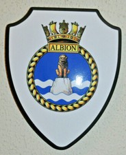 HMS Albion shield plaque crest Royal Navy naval RN