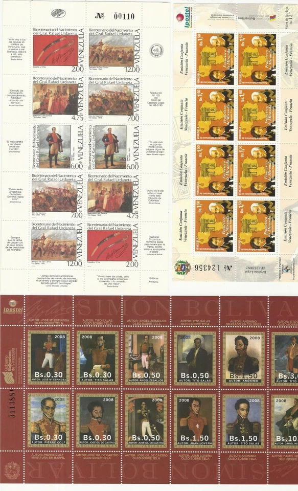 Venezuela: Juego completo de 8 diferentes en hoja de 10 + 1 S.S., VZ0699 Foto 4 de 4