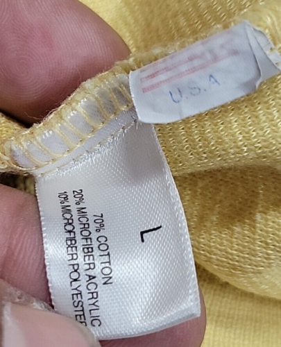 Vintage St. Croix Quarter Zip Yellow Micro Fiber Sweater Men's Large Made In USA - Picture 9 of 10