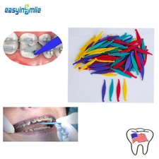 Dental Ortho Elastic Placers Band Disposable Pull Hooks for Teeth Braces 100Pcs