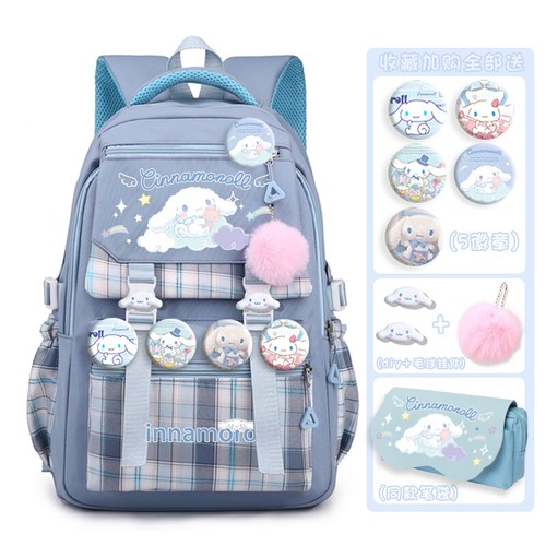 Pochacco MyMelody Kuromi Cinnamoroll Satchel Backpack W/Bage Pencil Case Pendant - Picture 3 of 20