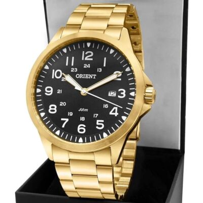 Herren Armbanduhr Orient MCSS1199P2KX mit goldenem Edelstahlarmband, Analog