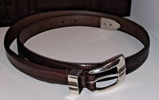 Mens Brown Genuine Leather Dress Belt