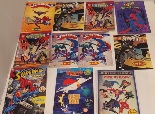 DC Comics BATMAN Superman STICKER Activity BOOKS LOT of 11 Krypto Dog
