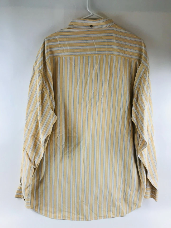 Cabela's Shirt Men's Size XL Cream & Blue Long Sleeve Button Down Striped Front - Image 2 of 4