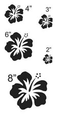 Hibiscus Flower 3 STENCIL 5 sizes 2" 3" 4" 6" 8" for Signs Walls Fabric Canvas