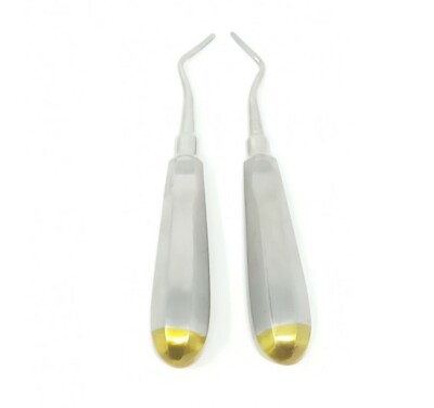 2 Potts Dental Tooth Surgery East West Elevator # 6+7  L&R Standard handle Gold