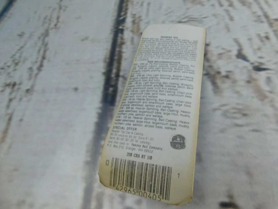 Cola de gallo Wordens vintage 1/8 oz NOS #208 Foto 4 de 4