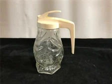 Anchor Hocking Early American Prescut Syrup Server Jar White Lid EAP