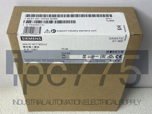 For NEW Siemens 6ES7331-7KF02-0AB0 SIMATIC S7-300 ANALOG INPUT MODULE - Picture 2 of 10