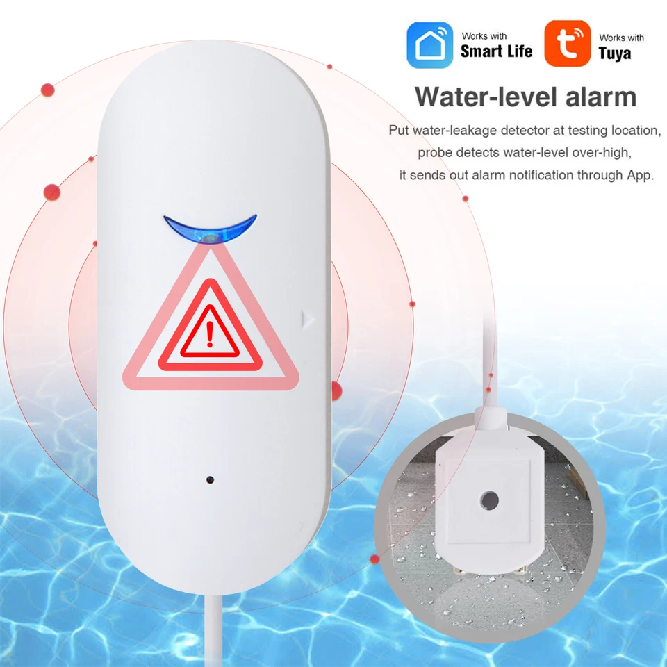 Paquete de 1-6 Detector Inteligente de Fugas de Agua APP Alarma WiFi Hogar Detector de Fugas de Agua Foto 2 de 4