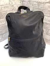 TUMI Just In Case Backpack Black Nylon Zipper Pocket Light Weight Adjustable