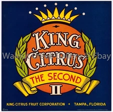 Florida Fruit Crate Label Fine Art Print, King, approx 10.8" x 10.9" 12873