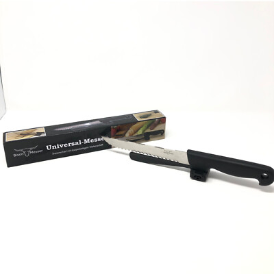 2 x Bison Brotmesser Universal Abstandshalter Wellenschliff  Küchenmesser