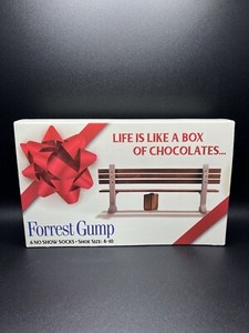 Forrest Gump "Life Is Like A Box Of Chocolates" 6 Crew Socks Gift Box Size 4-10