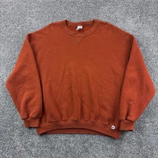 Vintage Russell Athletic Sweatshirt Mens XL Burnt Orange Blank Pullover Crewneck