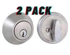 2 Pack, Defiant Satin Nickel Single Cylinder Deadbolt