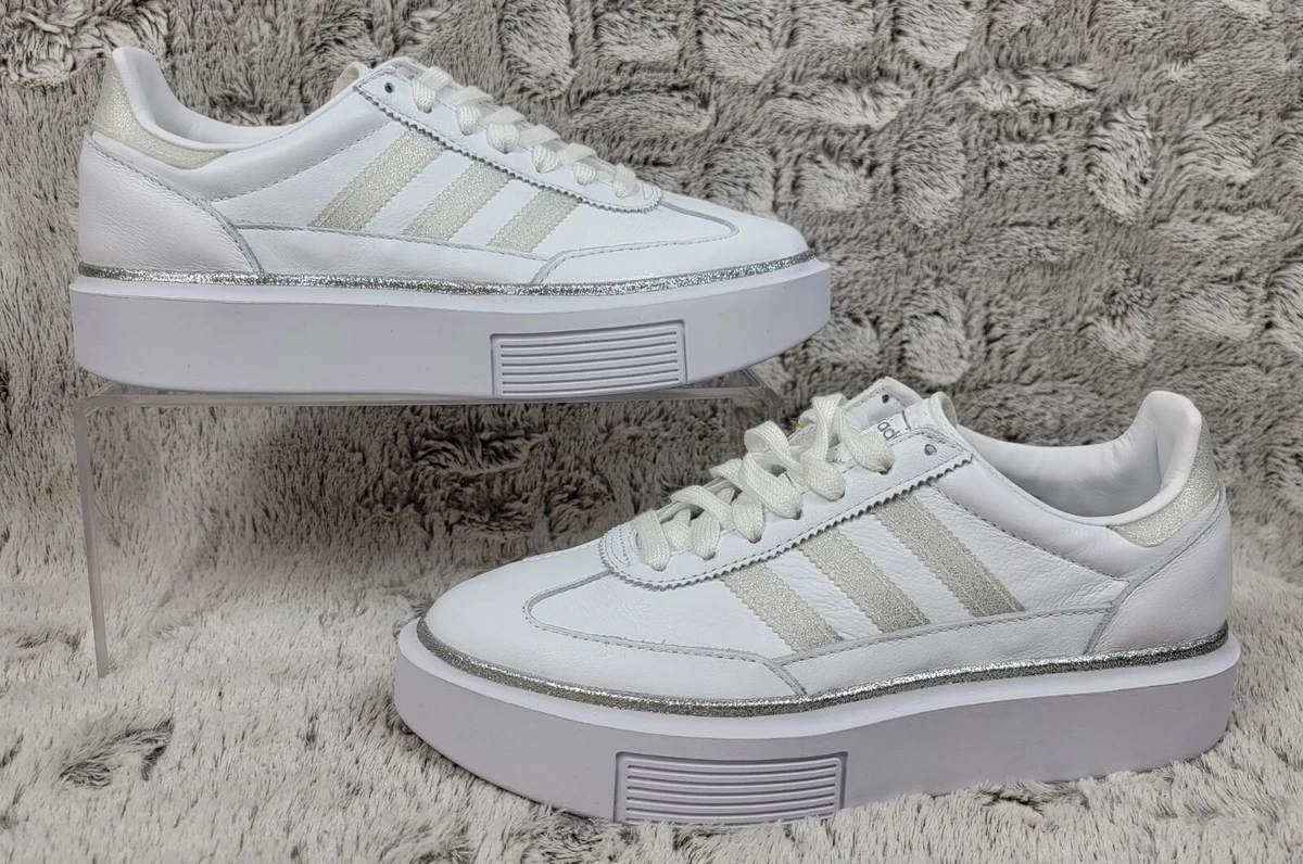 Adidas white sleek sale