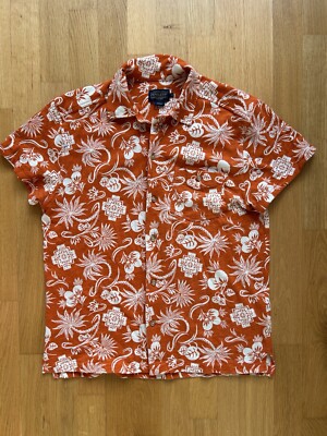 Burnt orange Pendleton tropical print shirt M