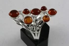 Designer amber ring amber silver ring 925 real silver/539