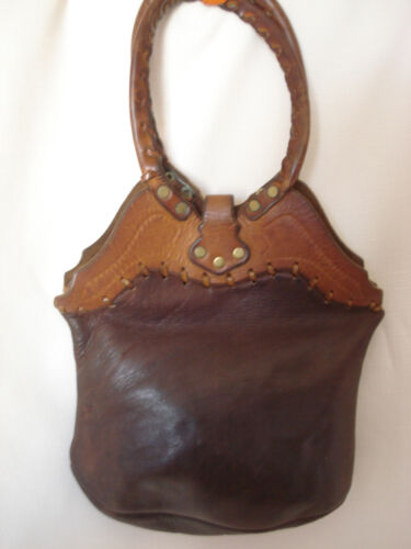 Vintage Neat Style Leather Handbag /Leather Round Handle - Picture 2 of 4