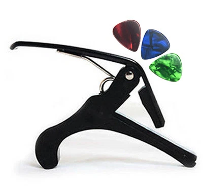 Capodastre CAPO Pour Guitare Folk Classique en Alliage +3 mediators Offerts!