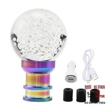 Glass Crystal Shift Knob LED Multicolor Gradient Gear Stick Transparent Bubble