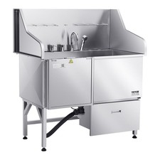 50in Heavy Gauge Dog Grooming Sink Stainless Steel with Left Panel Ramp