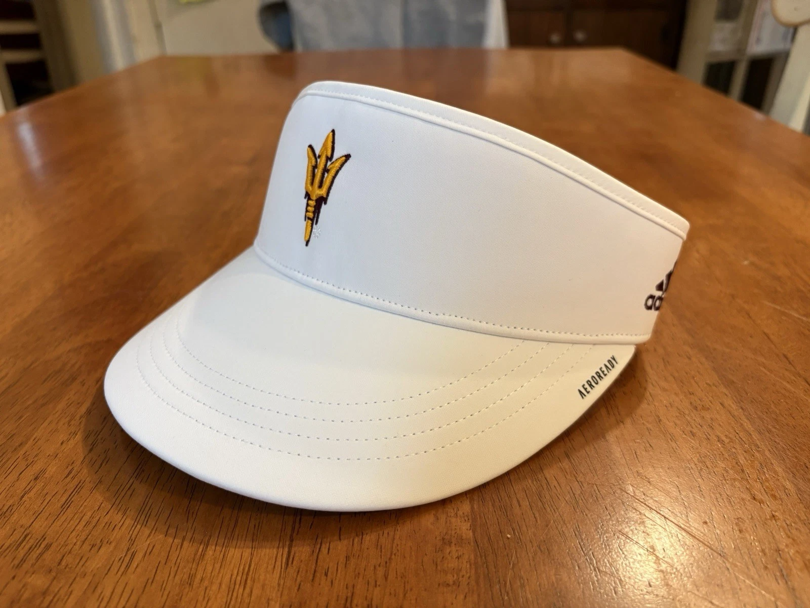 Adidas Arizona State Sun Devils Golf Visor Hat Unisex Aeroready New White