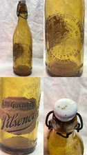 National Brewing Co. Baltimore County MD Antique Yellow! Beer Bottle.