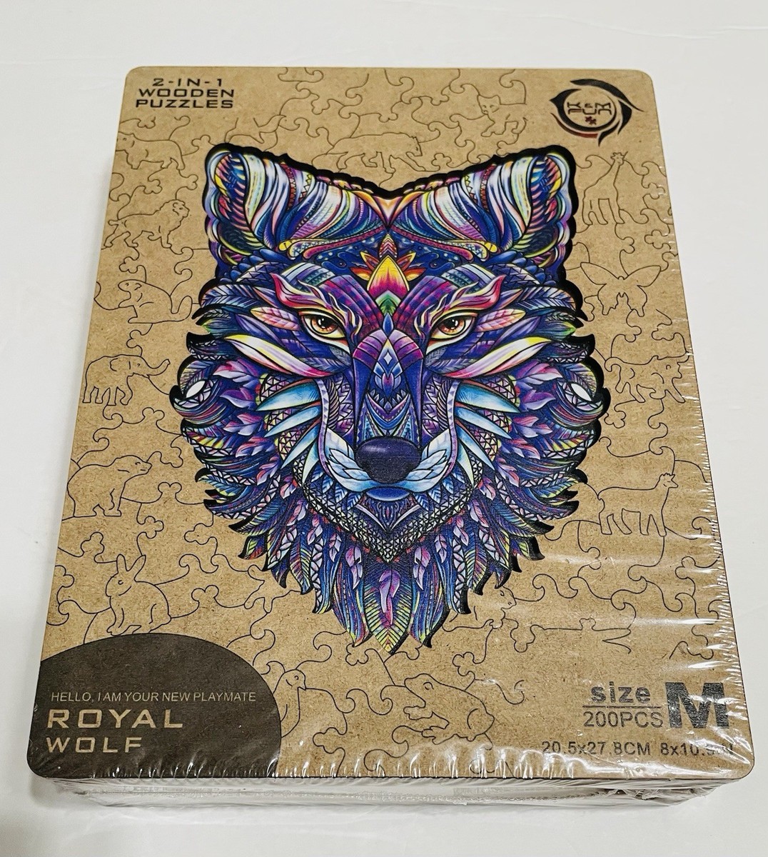 K&M FUN Wood Puzzles Adult Double-Sided – 200 Pieces Royal wolf